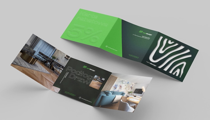 Ulotka z grawerem laserowym dla Veni Design